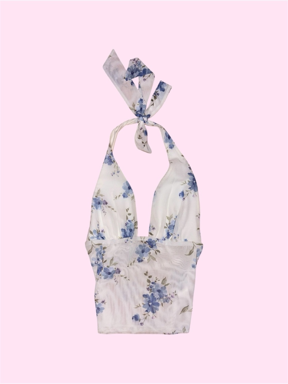 GARAGE plunge floral Halter top